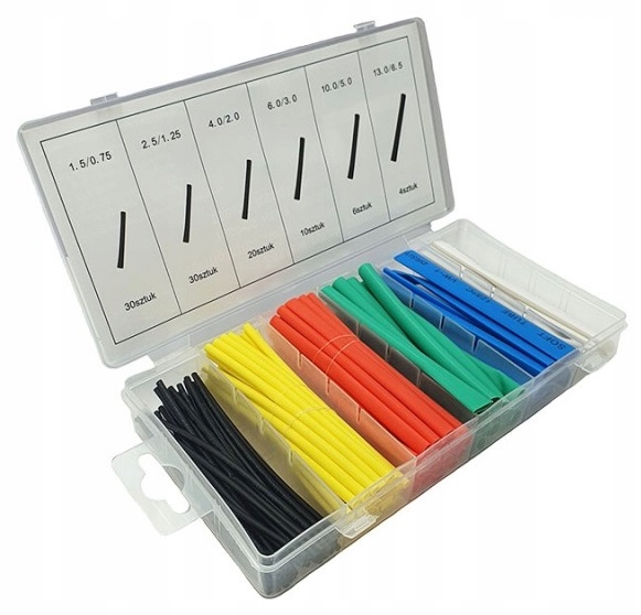 ZESTAW RUREK RURKI TERMOKURCZLIWE 100 SZT KOLOR