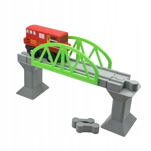 Most +2 Podpory/Kolumny+2 Łączniki do Torów Kolejki Drewnianej z Ikea Lidl