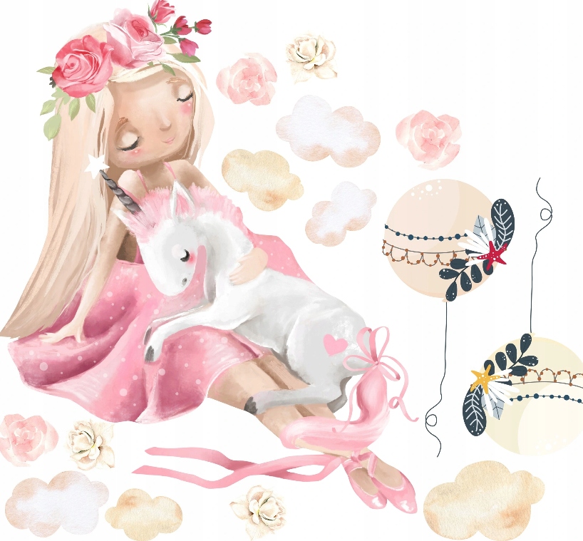 

Naklejki Na Ścianę Pastelowy Jednorożec baletnica