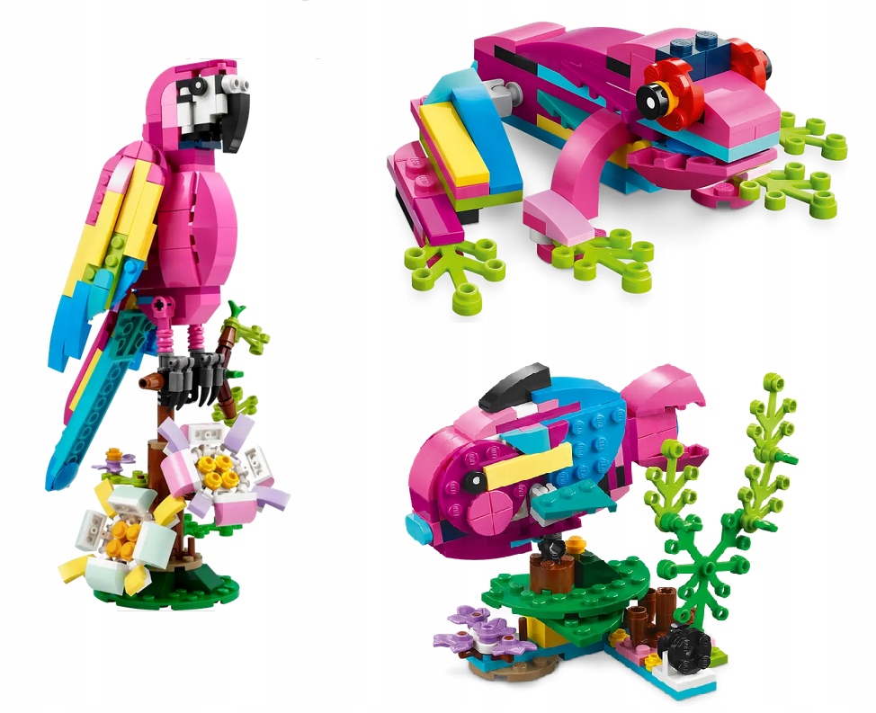 LEGO 31144 CREATOR 3W1 EGZOTYCZNA RÓŻOWA PAPUGA ŻABA RYBA Płeć chłopcy dziewczynki