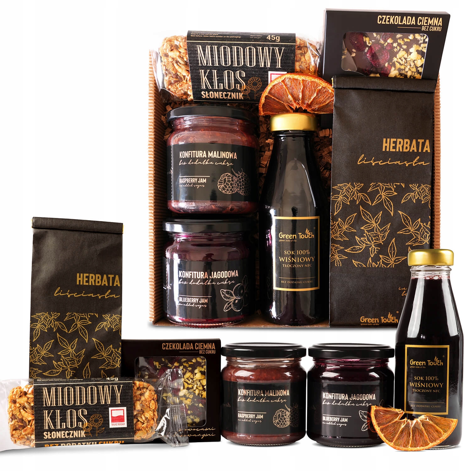 Set Dárkový Koš Sladkosti Bez Přidaného Cukru Dárek Čaj Čokoláda