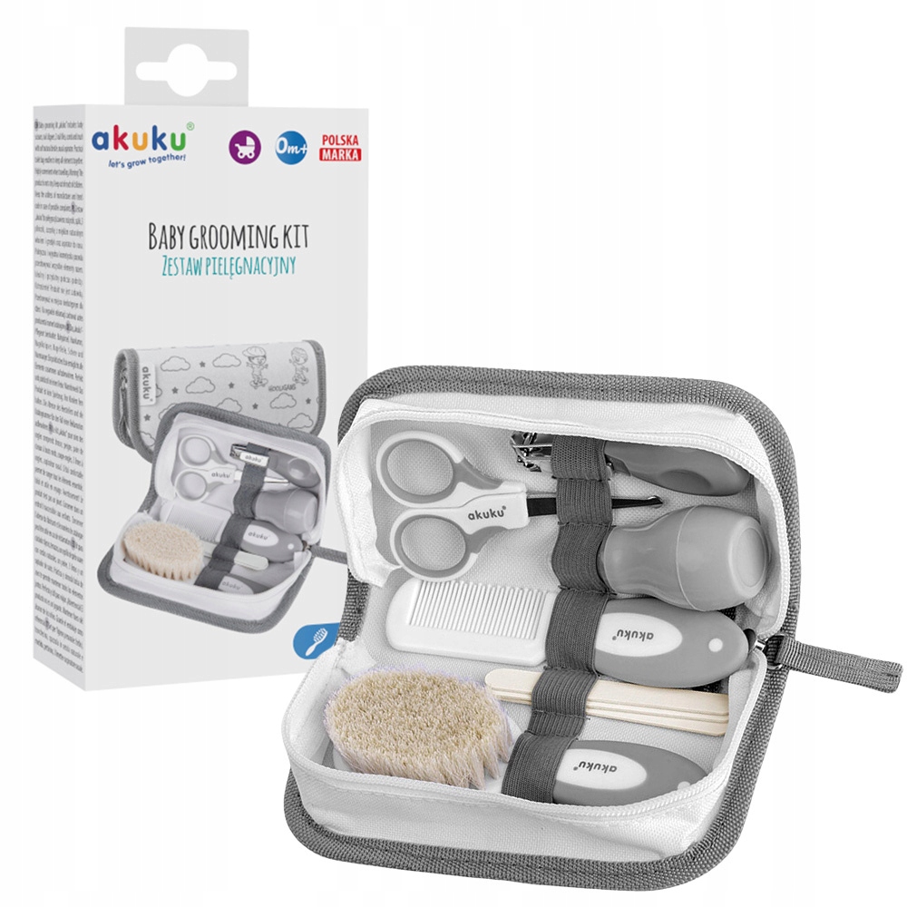 AKUKU DUŻY ZESTAW PIELĘGNACYJNY dla dzieci 6w1 + etui