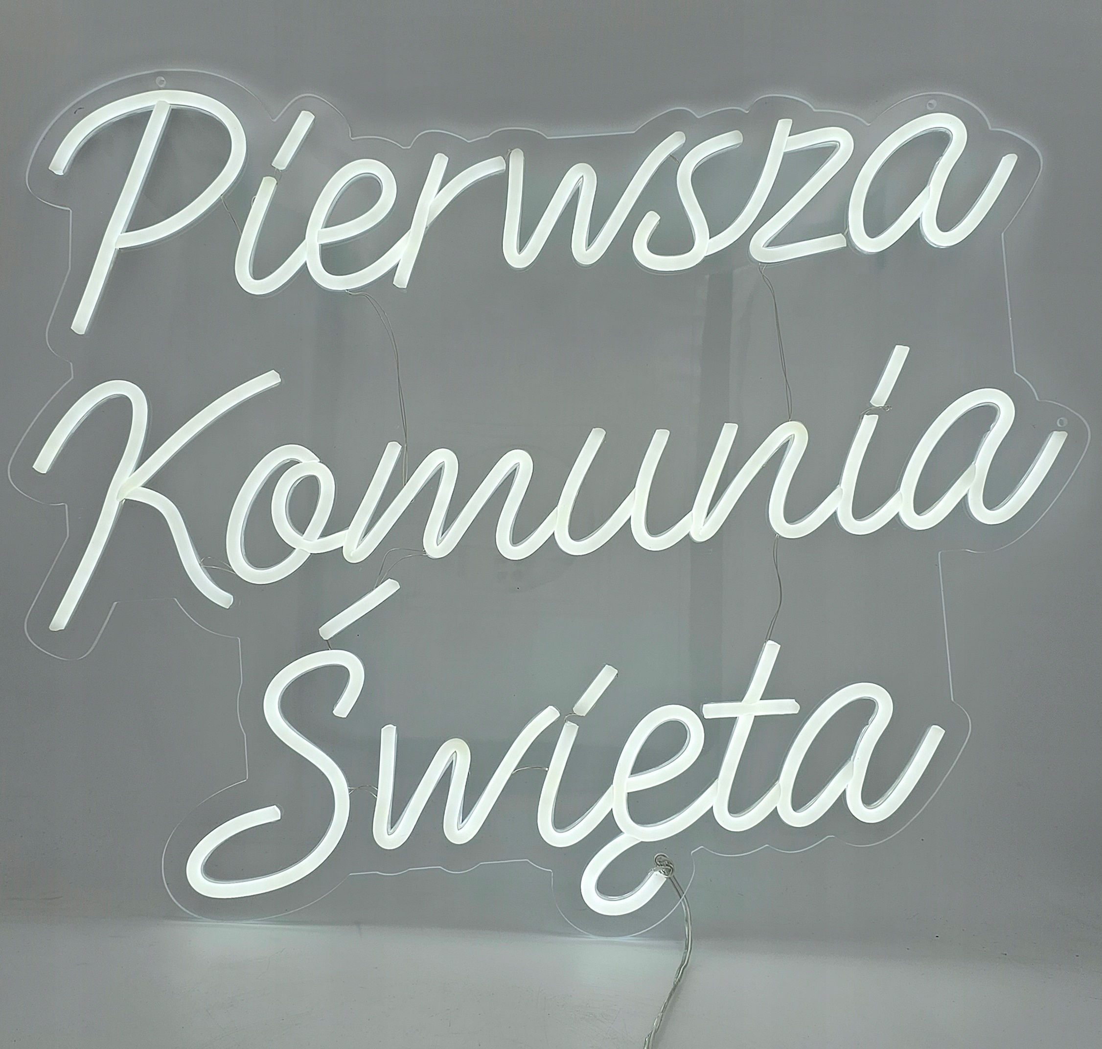 NAPIS LEDOWY PIERWSZA KOMUNIA ŚWIĘTA podświetlany 60 x 47,5 cm Kod producenta Pierwsza Komunia Święta