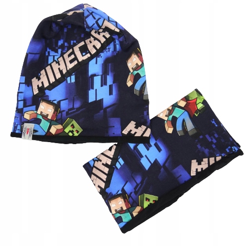 

czapka komin Minecraft komplet rozm. 50-52 wzór 11