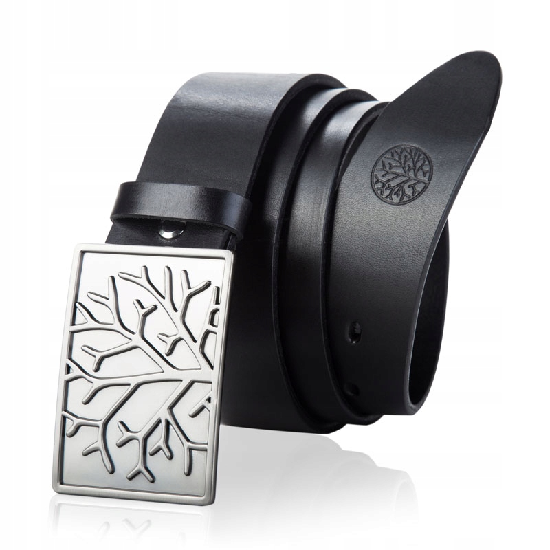 Betlewski pasek skórzany męski do spodni metalowa klamra pas skóra