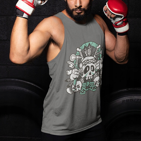 TANK TOP ANIMOWANE INDIAN SKULL Rozmiar M