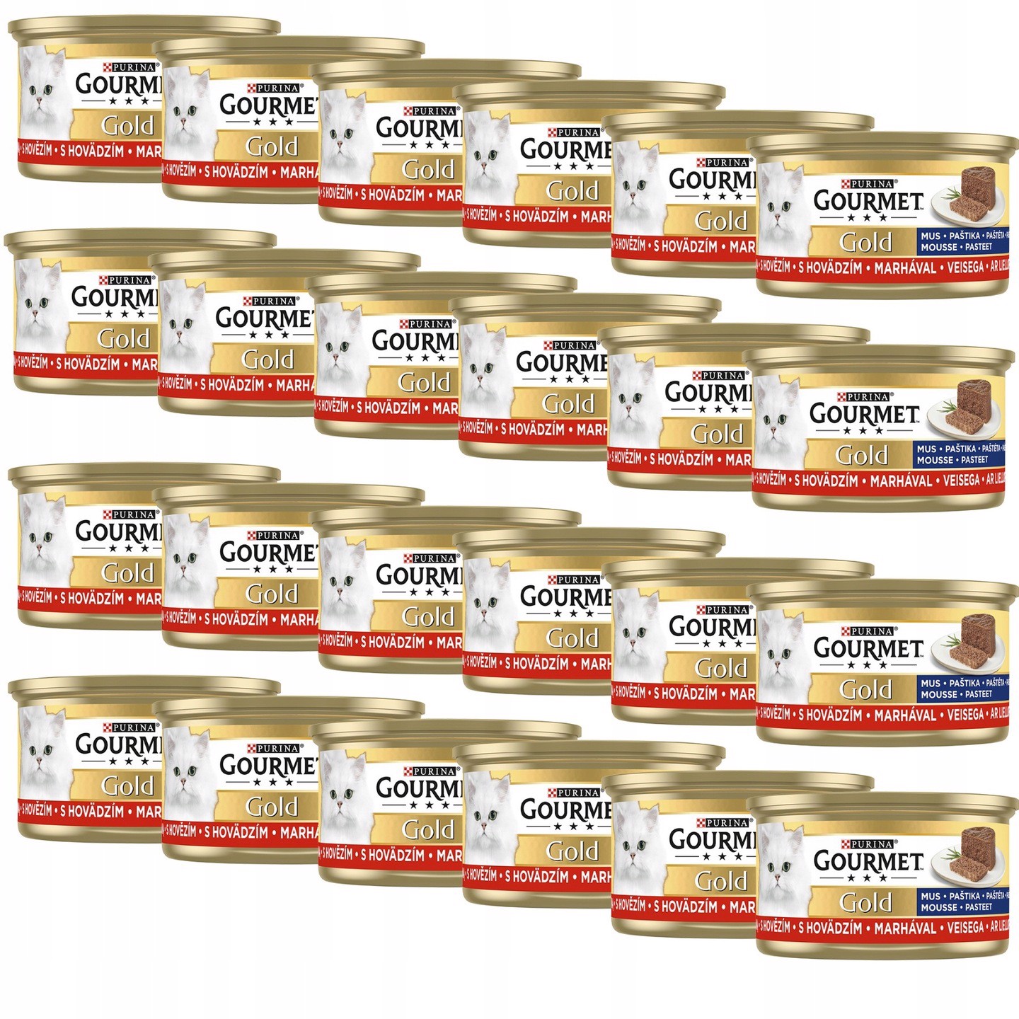 Levně Gourmet Gold Krmivo pro kočky pěna s hovězím masem 85 g