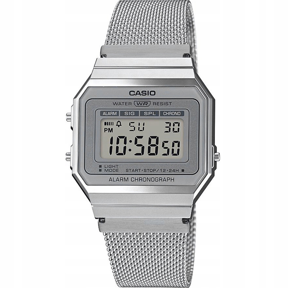 Hodinky Casio Vintage A700WEM-7AEF stříbrný náramek