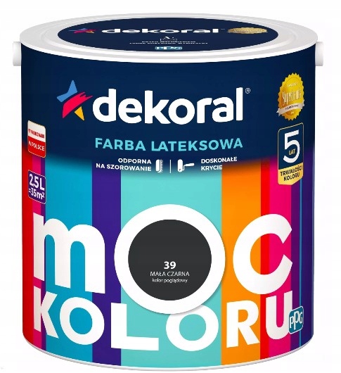 

Dekoral Farba Moc Koloru 2,5l mała czarna