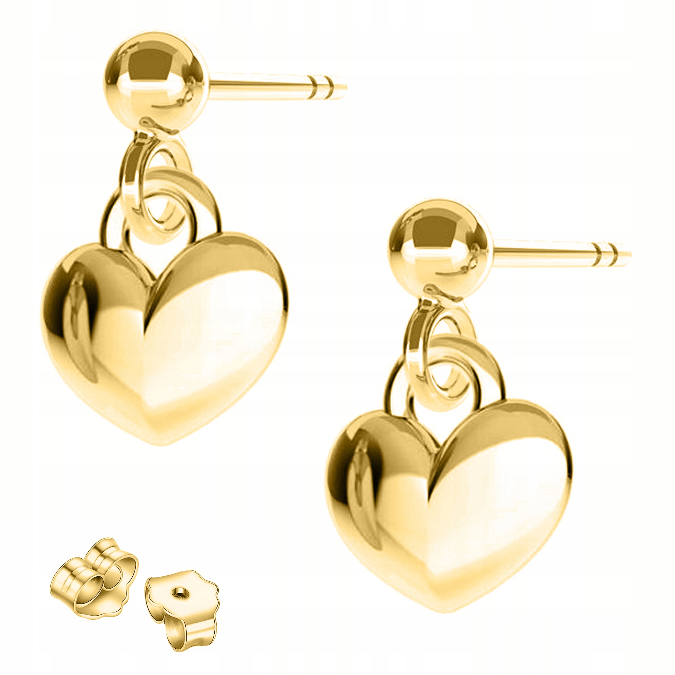 Zlaté Náušnice Malá srdce Srdíčka Srdce Srdíčko Stříbro 925