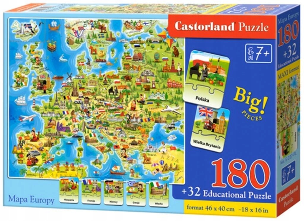 

Puzzle Mapa Europy 180 32 Quiz