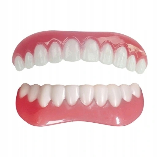 Umělé zuby, obklady s patentkami úsměvu nahoru dolů