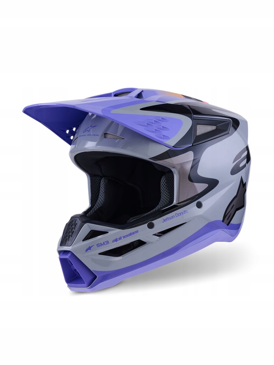 Crossová Prilba Alpinestars Supertech M3 Jettson Gray/purple/black Xs