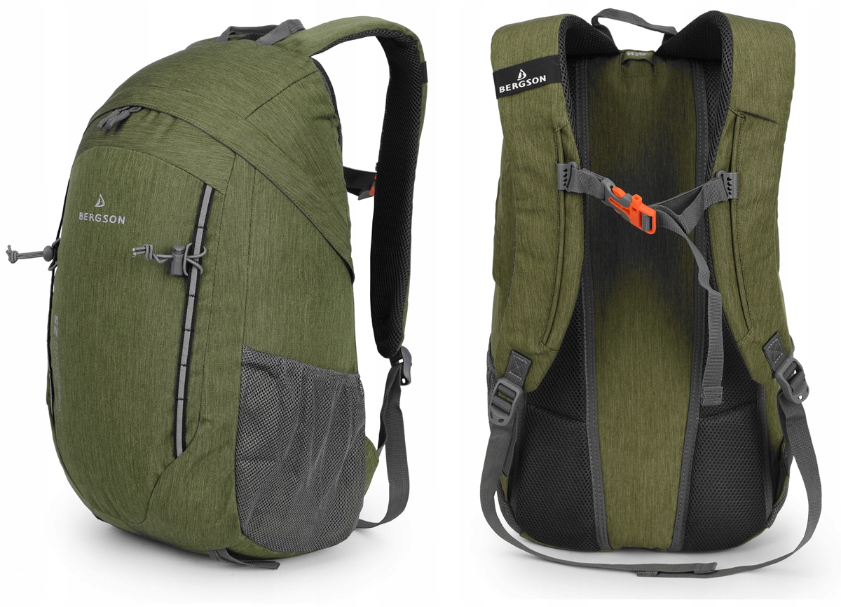 Bergson Vestfold 25L Lehký Prodyšný Městský Batoh Zelený