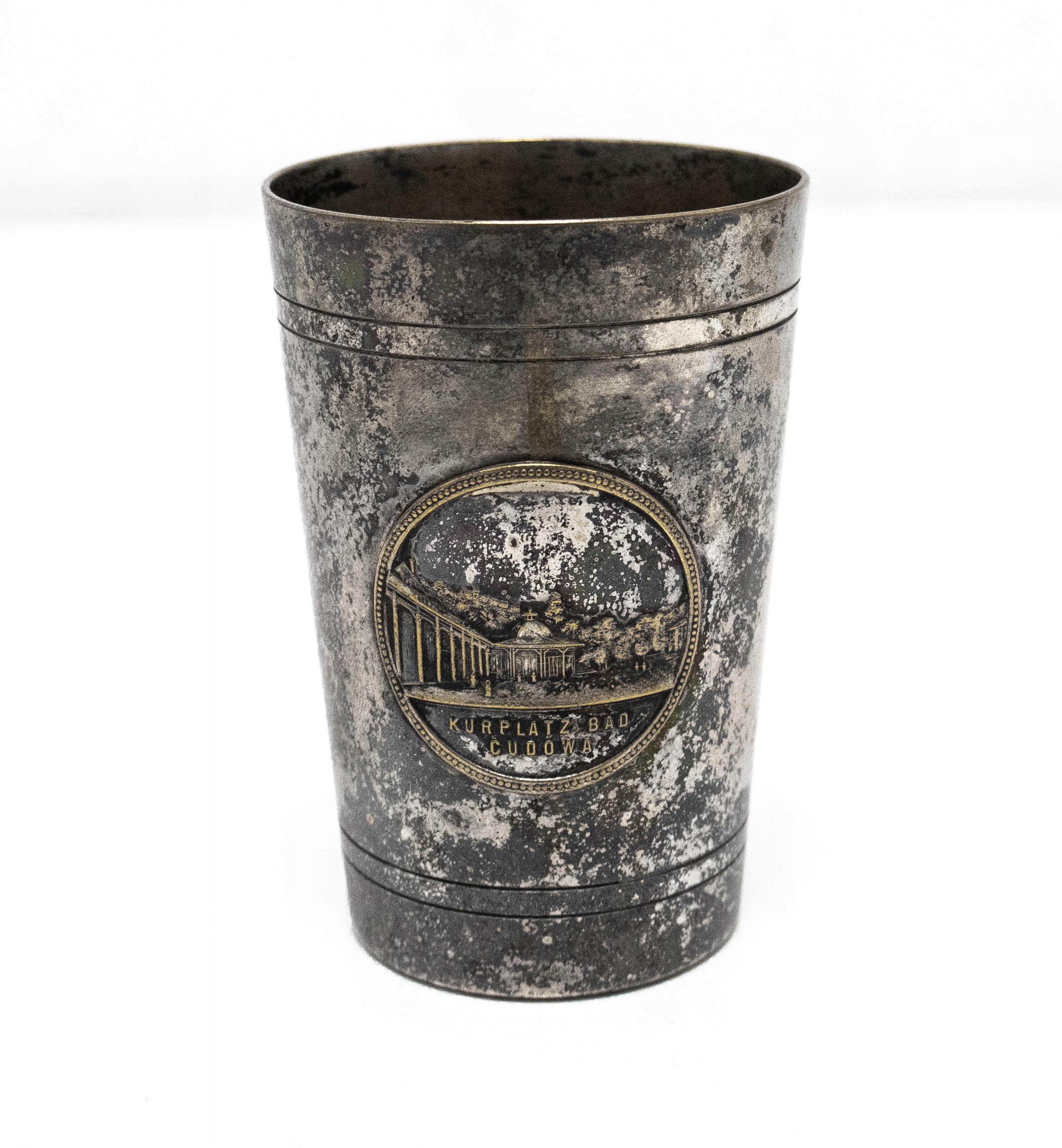 STARY POSREBRZANY KIELICH KUDOWA ZDRÓJ II RP