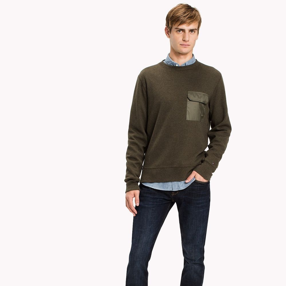 Tommy Hilfiger Svetr Khaki S Kapsou (L)