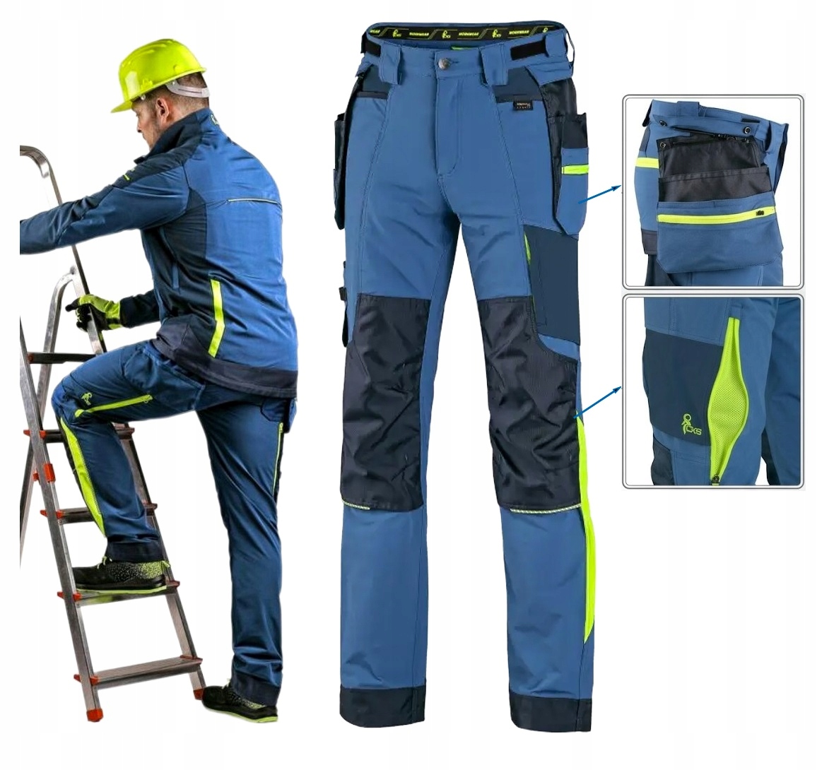 Spodnie Robocze Elastyczne męskie długie 4-WAY Stretch mocne Monterskie