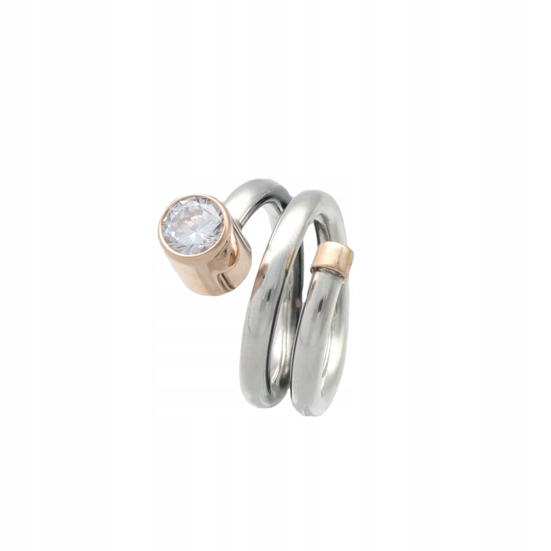 Moderní prstýnek se zlatem a zirkony