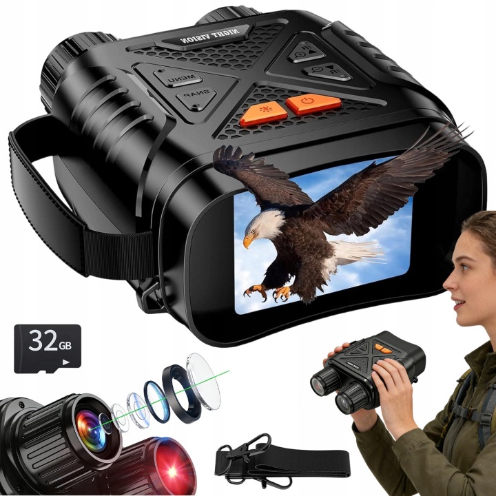 Infračervený Dalekohled Pro Noční Vidění 10X 2,8PALCOVÝ Hd Displej Pro Kempování