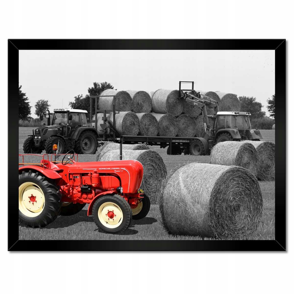 Plakáty v rámu 40x30 Žně Červený traktor