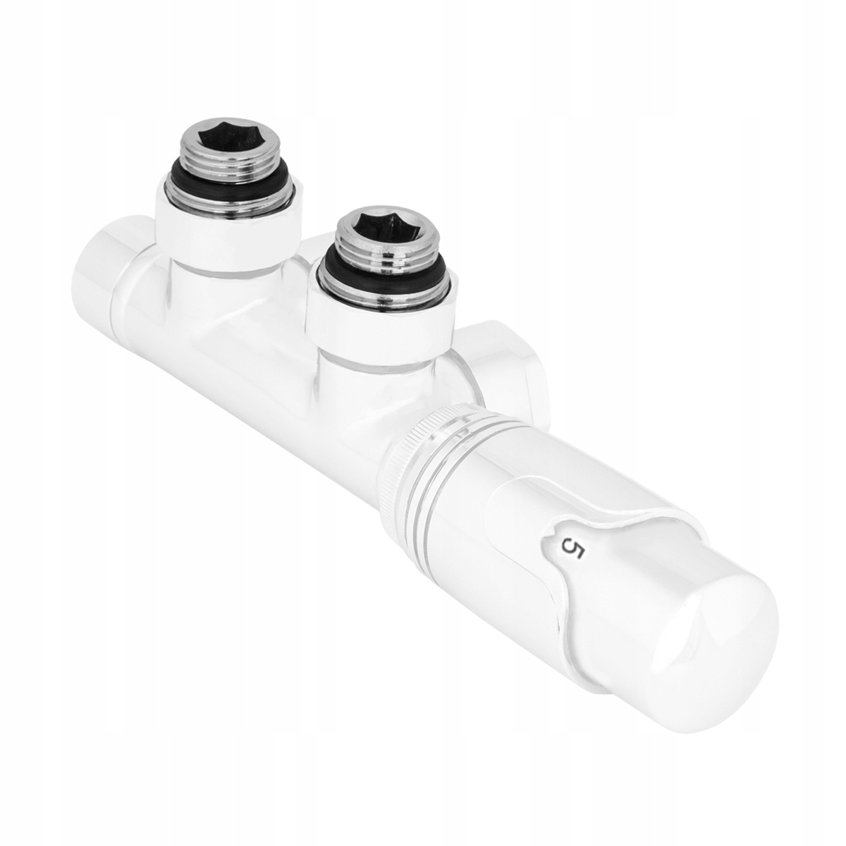 Termostatická Súprava Uhlová Kombinovaná Duoplex Biela