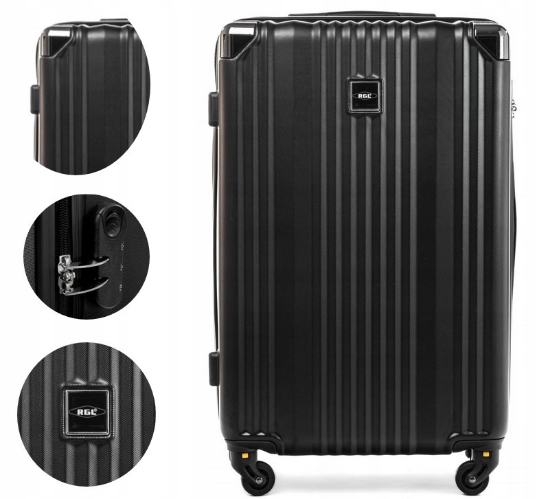 Walizka Duża Twarda Podróżna Bagaż Rejestrowany Exclusive Czarny