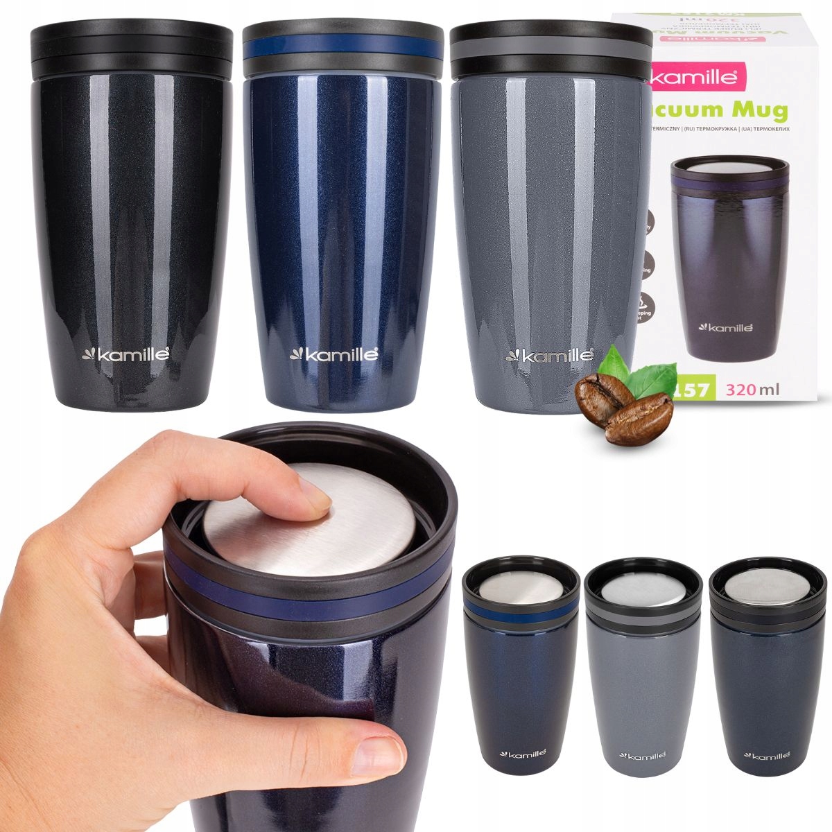 Kubek Termiczny stalowy Termos do kawy herbaty szczelny Kamille 320ml