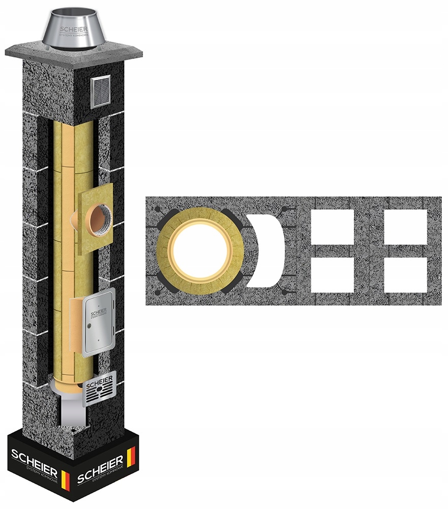 Keramický komínový systém KW+W2+W2 fi 200 8 m 36x98 zateplený