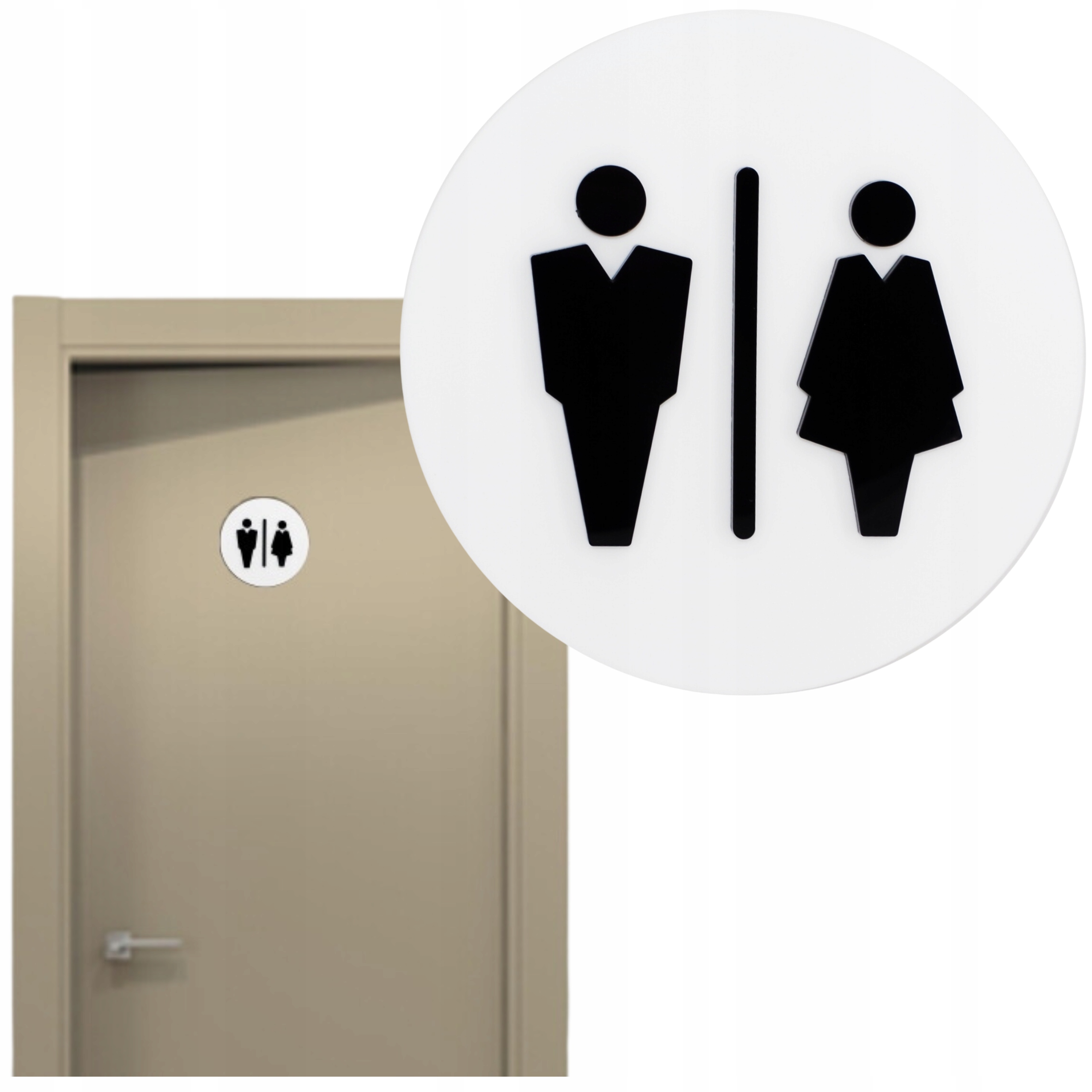 TABLICZKA TOALETA WC PIKTOGRAM DAMSKO MĘSKA NA DRZWI KOEDUKACYJNA AKRYGLAS