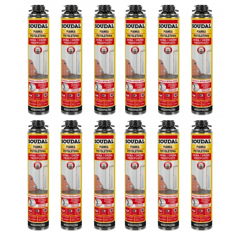 Soudal Pištoľová polyuretánová montážna pena 750 ml 121105 kartón