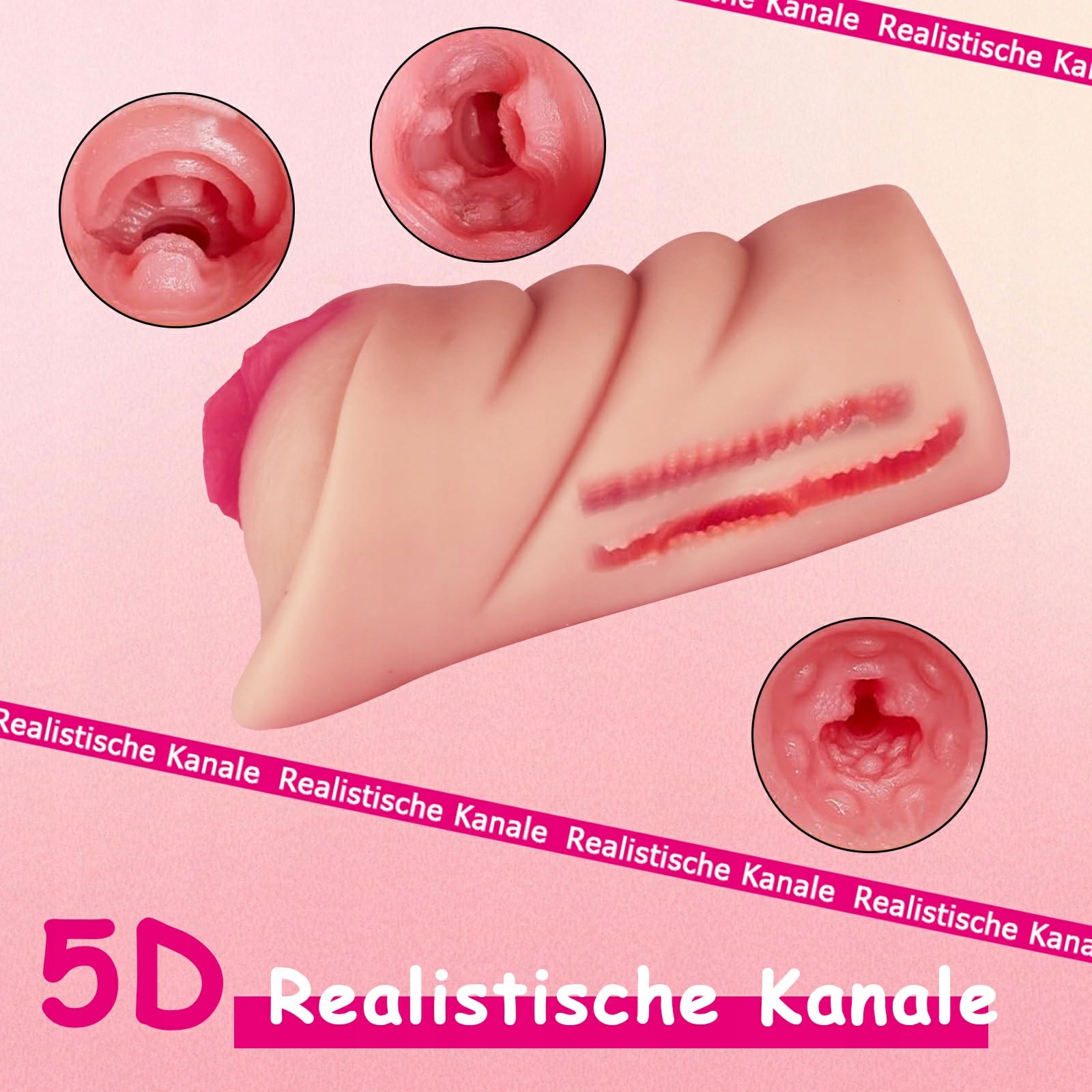 REALISTISCHER Masturbator 710g Silikon 3D Klitoris Dla Mężczyzn 2w1 — miniatura 7