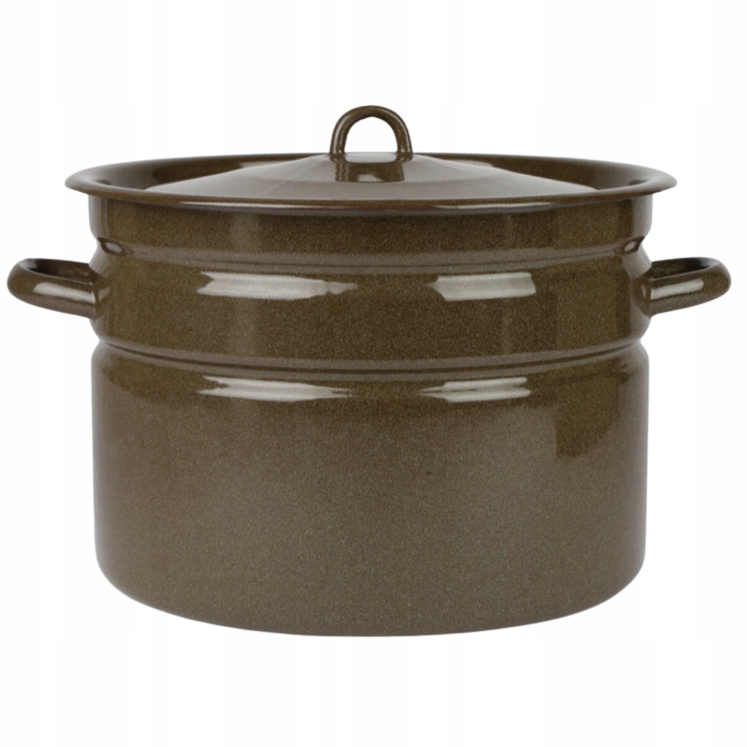 GARNEK EMALIOWANY 15L DUŻY GAR SZEROKI Z POKRYWĄ DO BIGOSU WEKÓW TRADYCYJNY