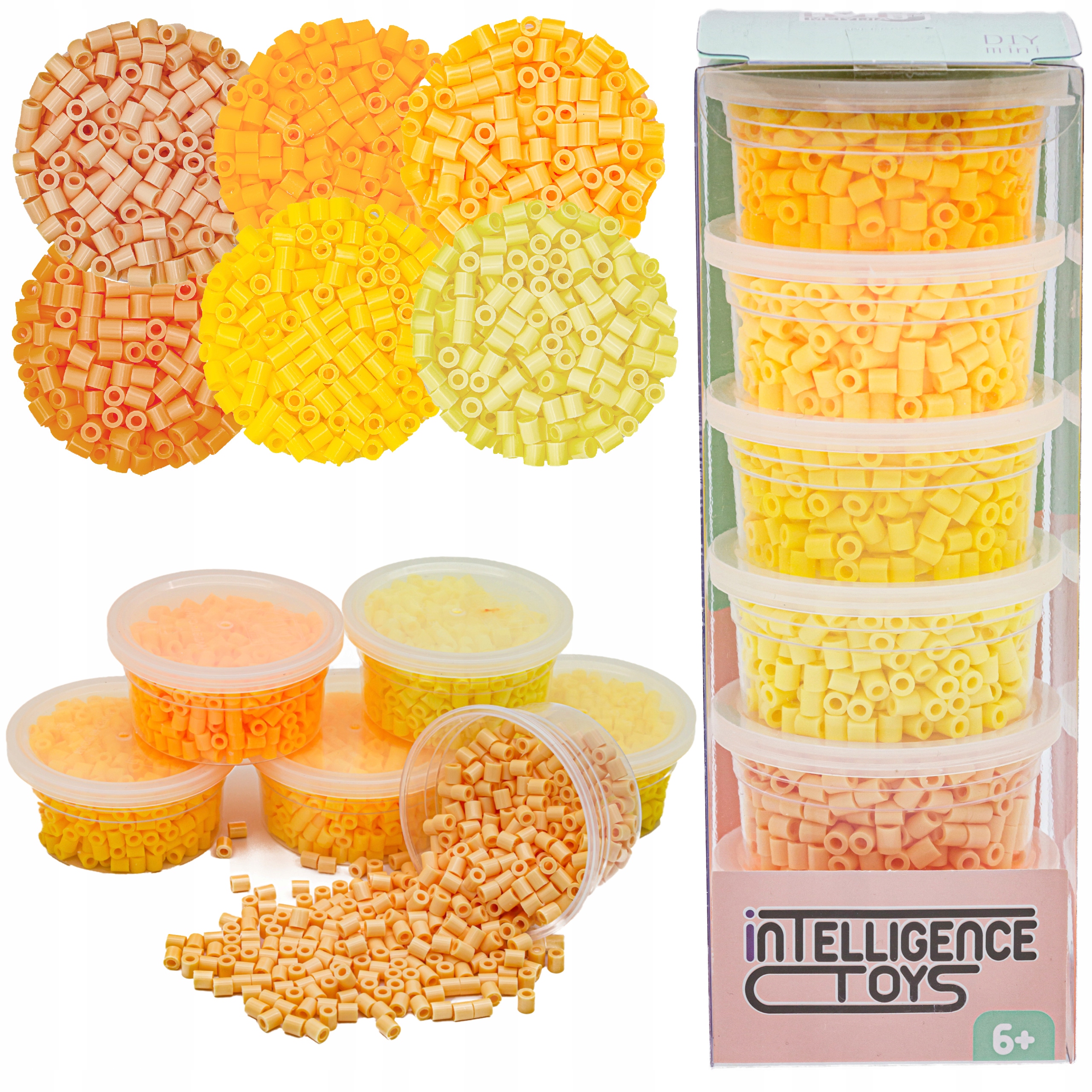PRASOWANKA Koraliki do Prasowania Uzupełniające 6 Kolorów Żółte 3000 Elem.