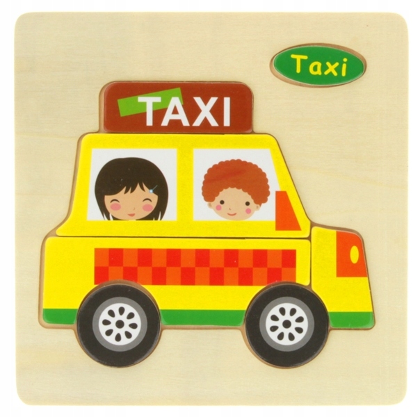 

Drewniana Układanka Edukacyjna Pojazd Taxi