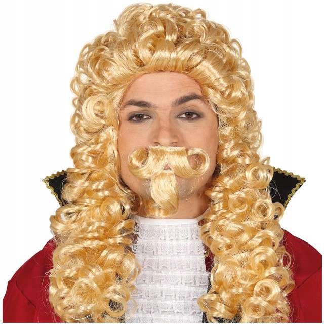 

Peruka Barona barokowa Blond Lord z wąsami