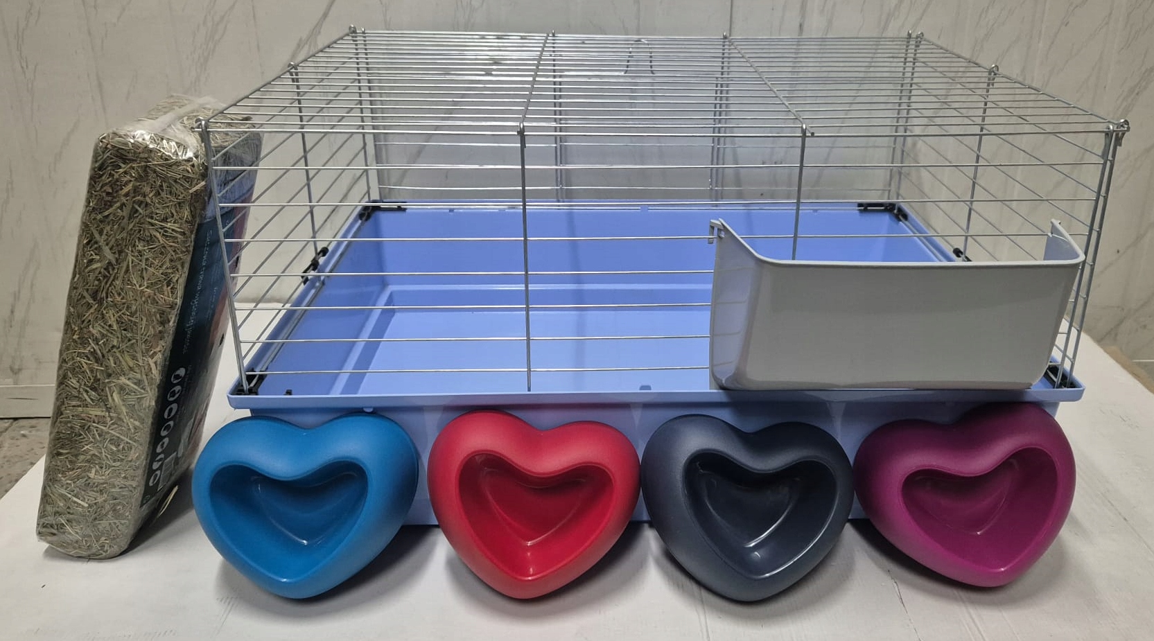 Levně Klec Pro Králíka Prasátka 70x50x37 cm pozink Miska Srdce