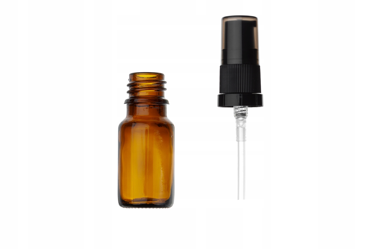 

Butelka szklana brązowa 10 ml z pompką czarną