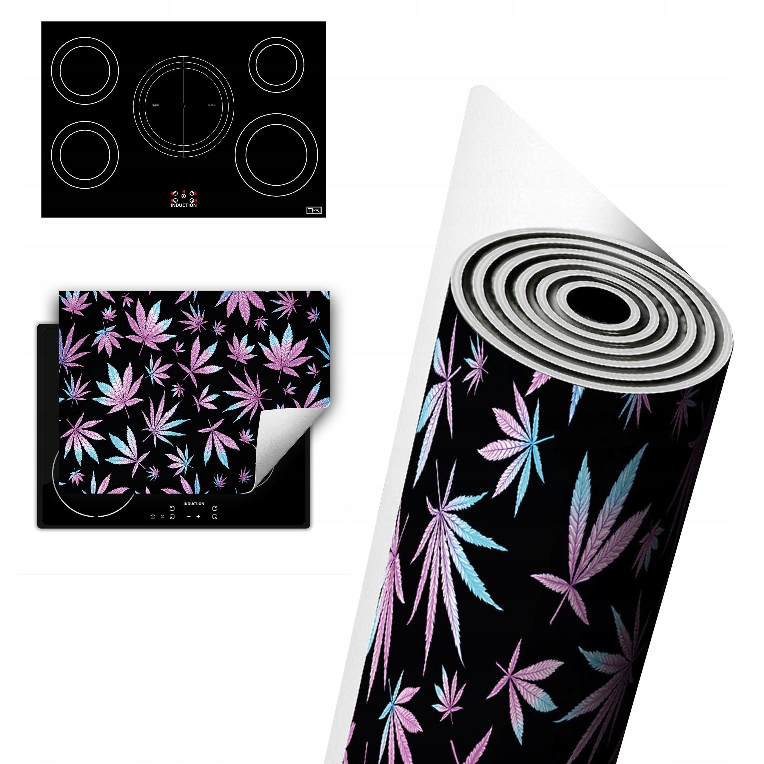 Vinylová Ochrana Na Indukci Deska 80x52 černá konopí