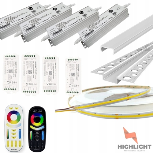 50 m Sada Fasádová Led páska Cob Cct Teplá-Studená 16W 48V IP65 Profil