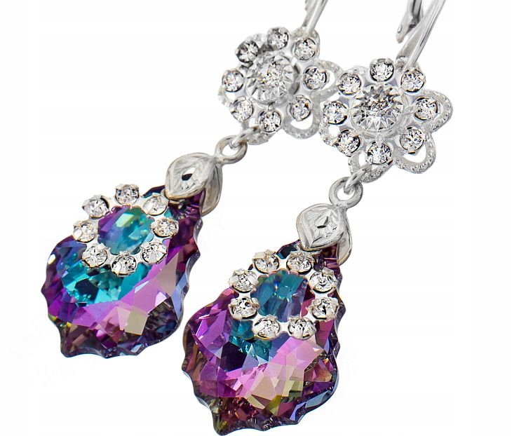 Krystaly Náušnice Vitrail Stříbro Arande