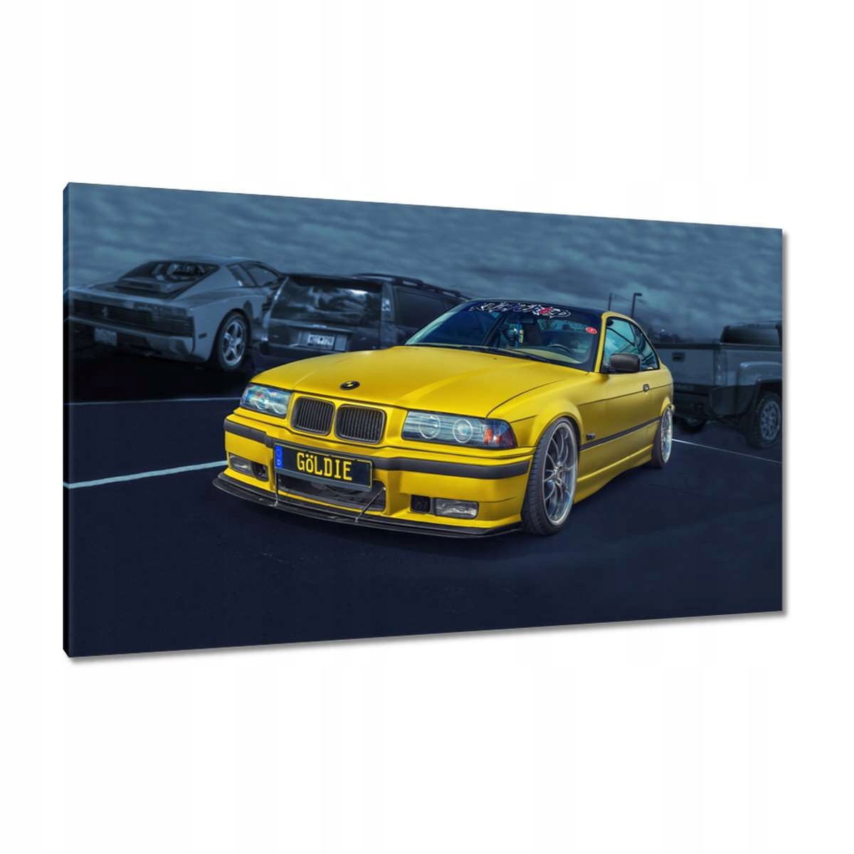 Obrazy 120x70 Zlatý automobil Bmw Auto