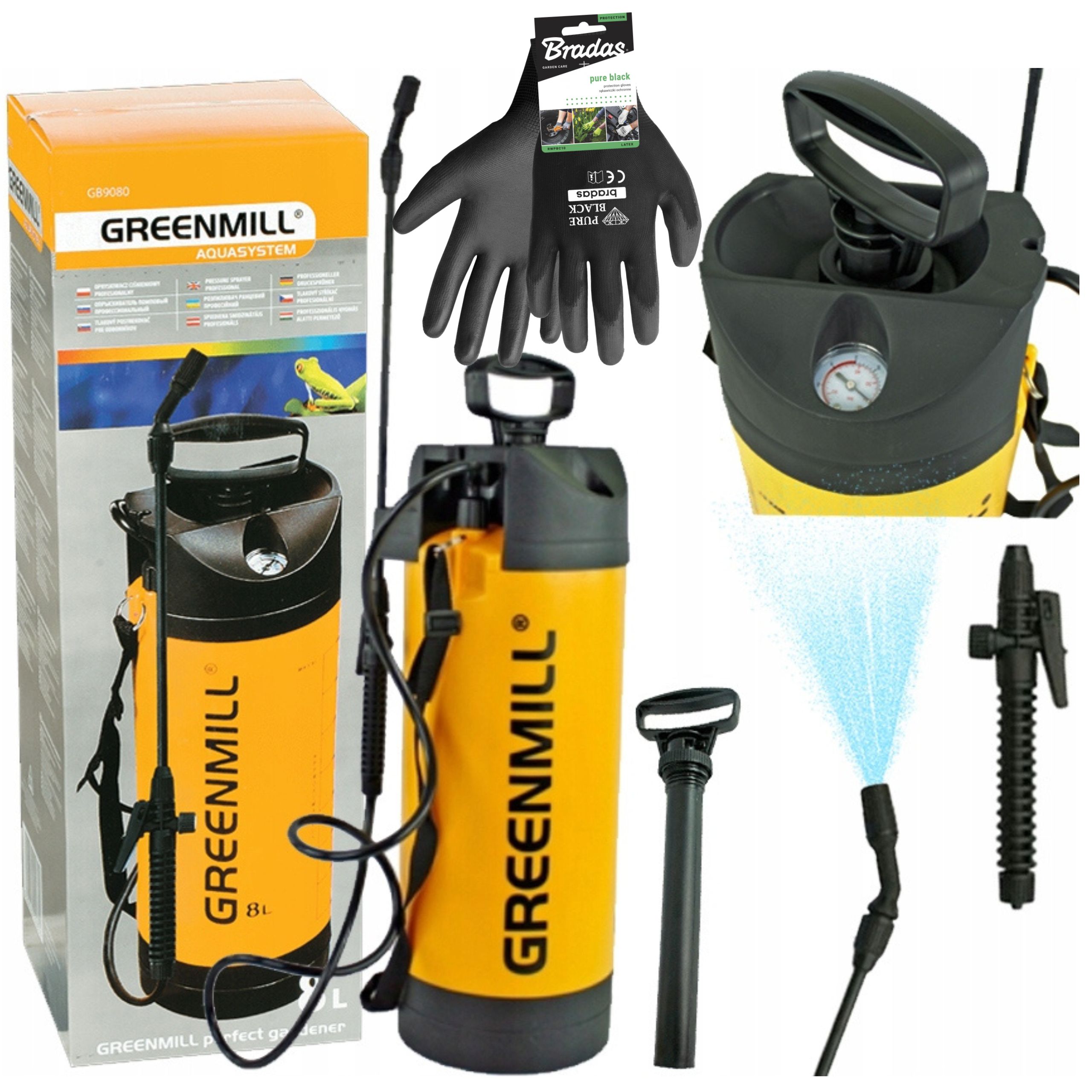 OPRYSKIWACZ SPRYSKIWACZ CIŚNIENIOWY RĘCZNY 8L GB9080 Greenmill + LANCA