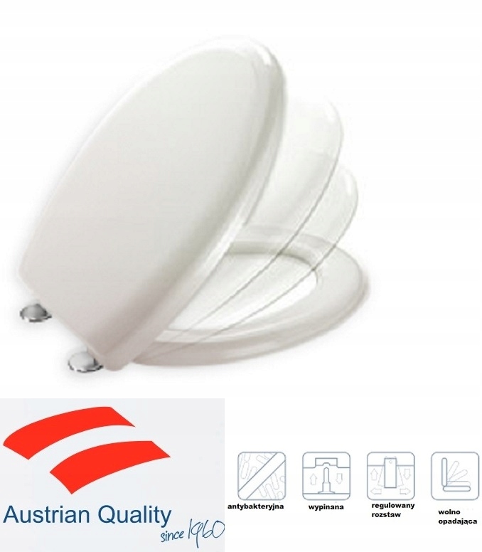 Antibakteriální Deska S Pomalým Sklápěním Pro Keramiku Cersanit Etuda