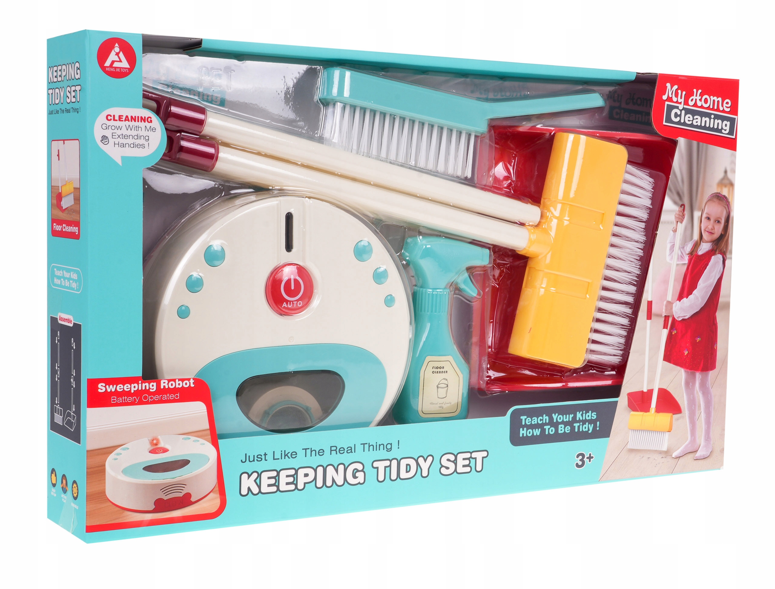 interaktywny ZESTAW SPRZĄTAJĄCY dla dzieci ROBOT ODKURZAJĄCY + akcesoria Marka Ramiz