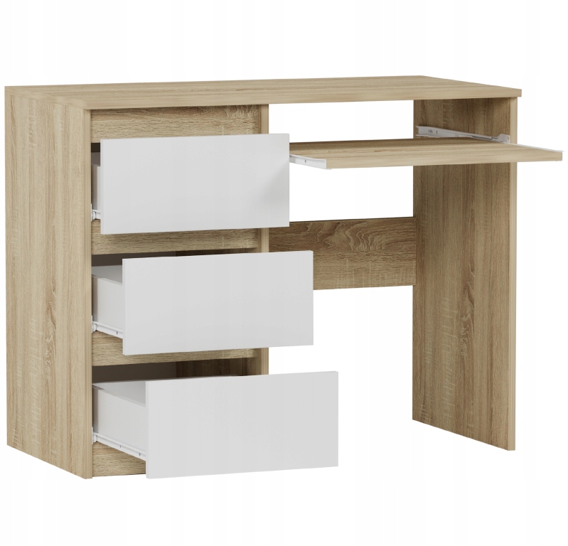 BIURKO KOMPUTEROWE 96CM 3 STOLIK LEWE N-3L MIX SONOMA