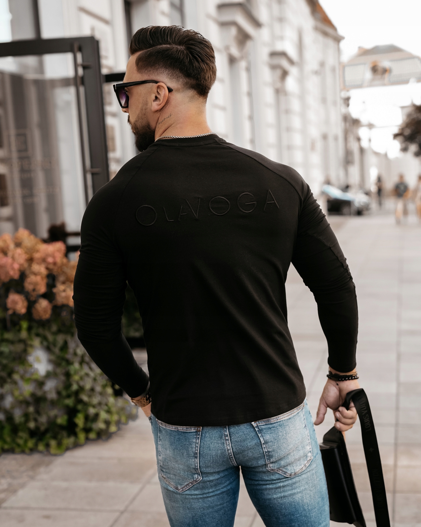 Bluza Olavoga Honor klasická pánská s dlouhým rukávem, černá