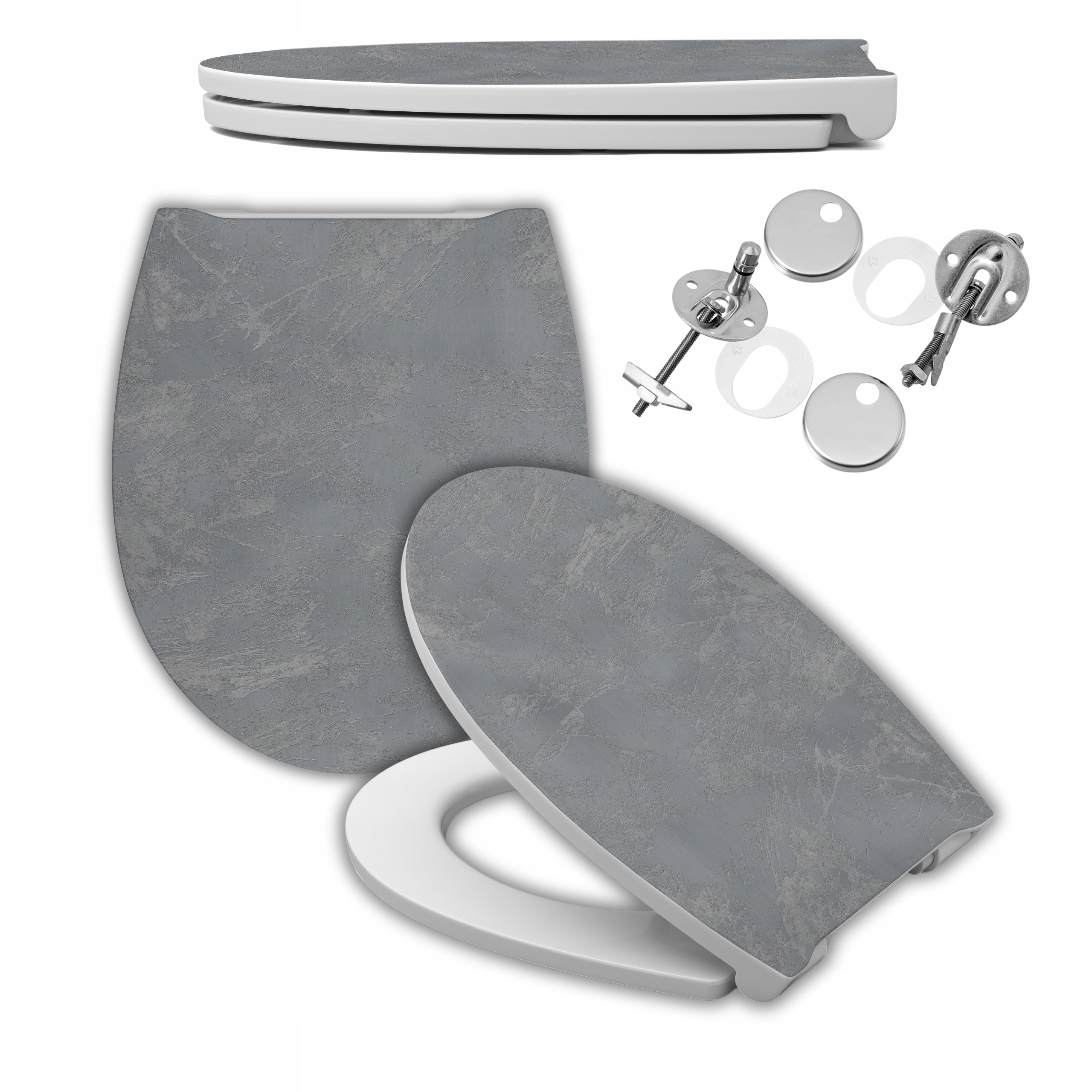 Sedací deska pomalu padající do Cersanit Koło šedá grafit mramorová Wc
