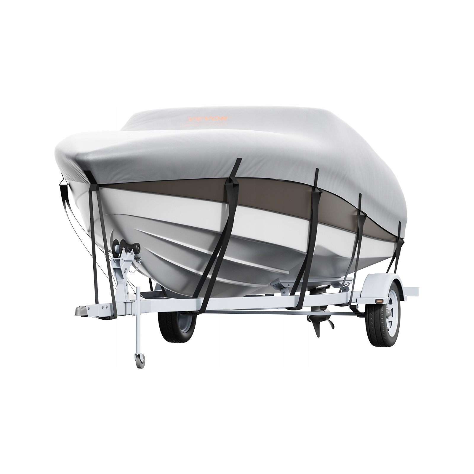 VEVOR Pokrowiec Na Łódź 6450 x 3440 MM Oxford 600D Szary Plandeka Ponton Model SXYTYCZ17-19