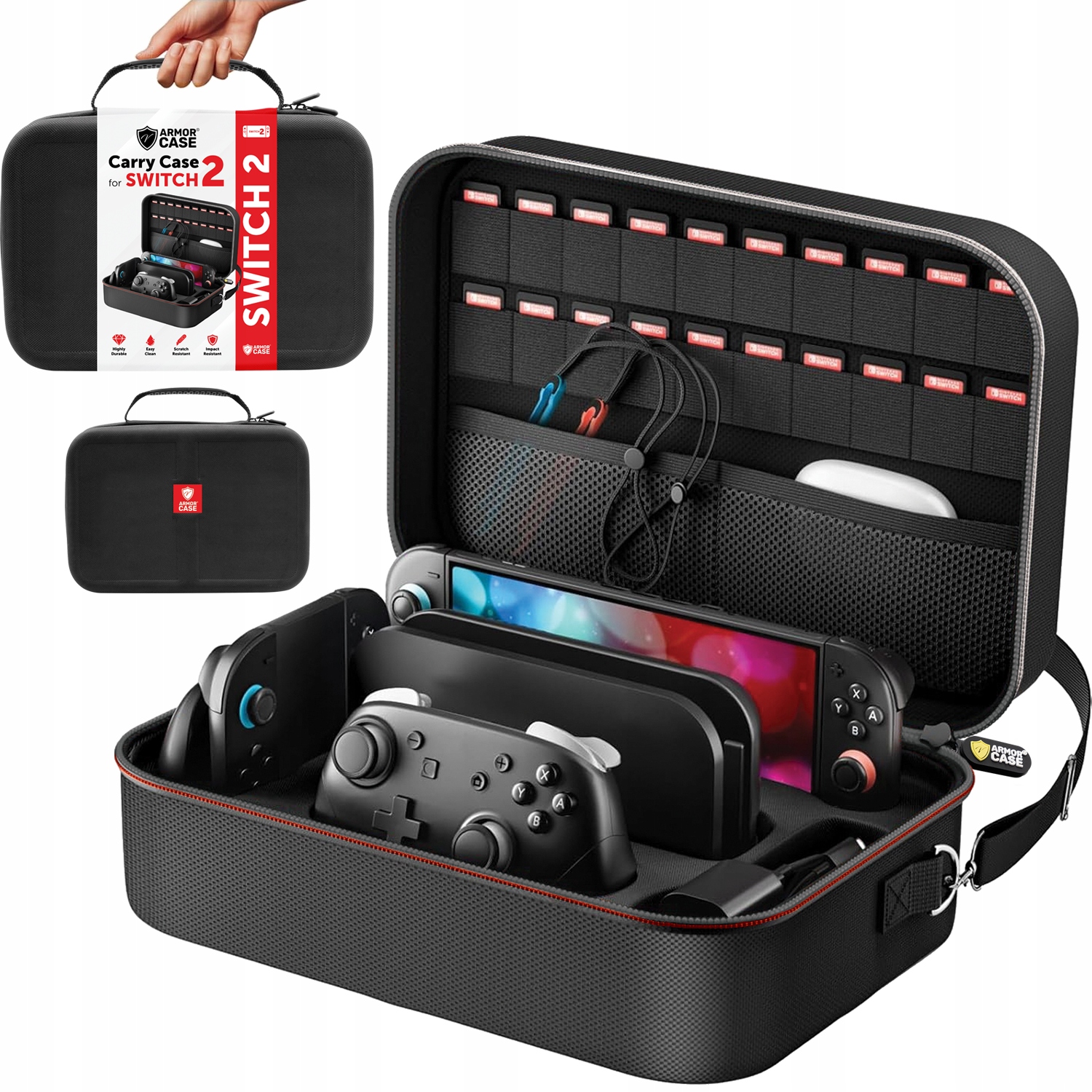 Kufřík cestovní kufr taška přes rameno pro Switch 2 kapsy na příslušenství