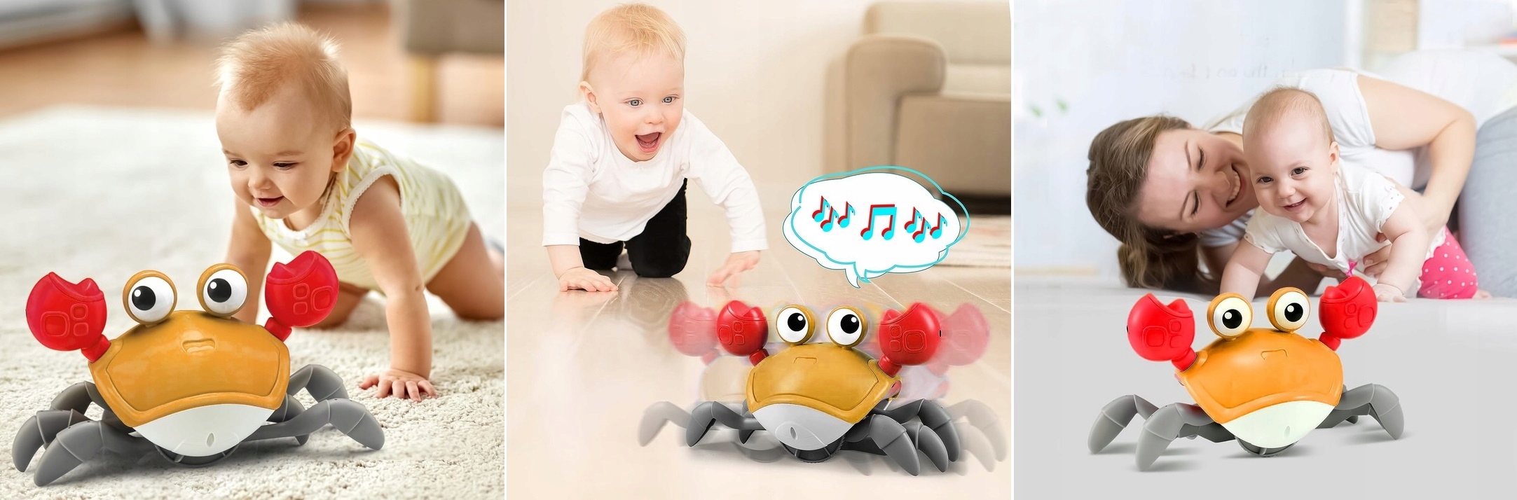 MEGA UCIEKAJĄCY PEŁZAJĄCY KRAB CHODZĄCY ZABAWKA INTERAKTYWNA DLA DZIECKA XL Szerokość produktu 24 cm